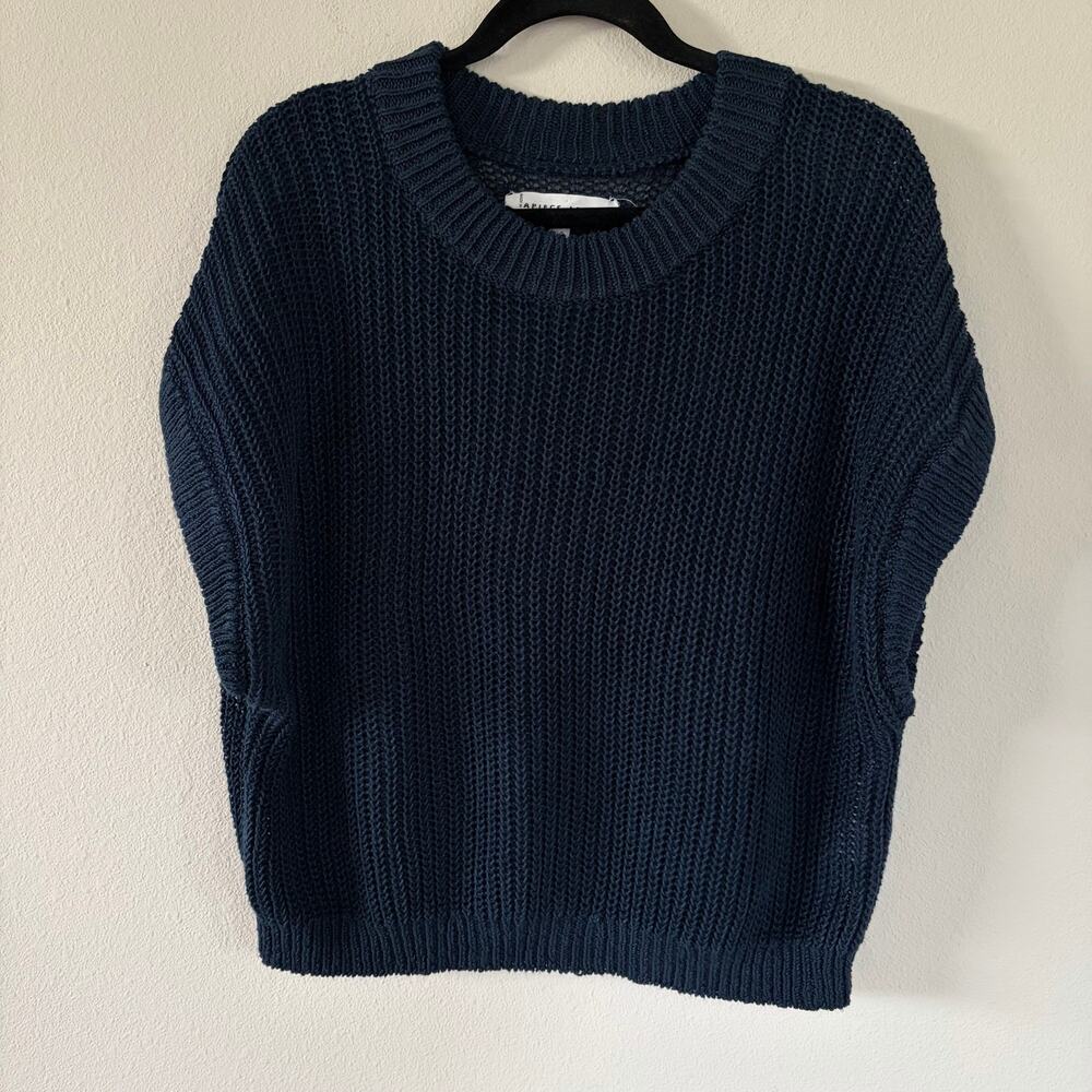 APIECE APART Navy 100% Linen Knit Sweater Vest (XS/S)